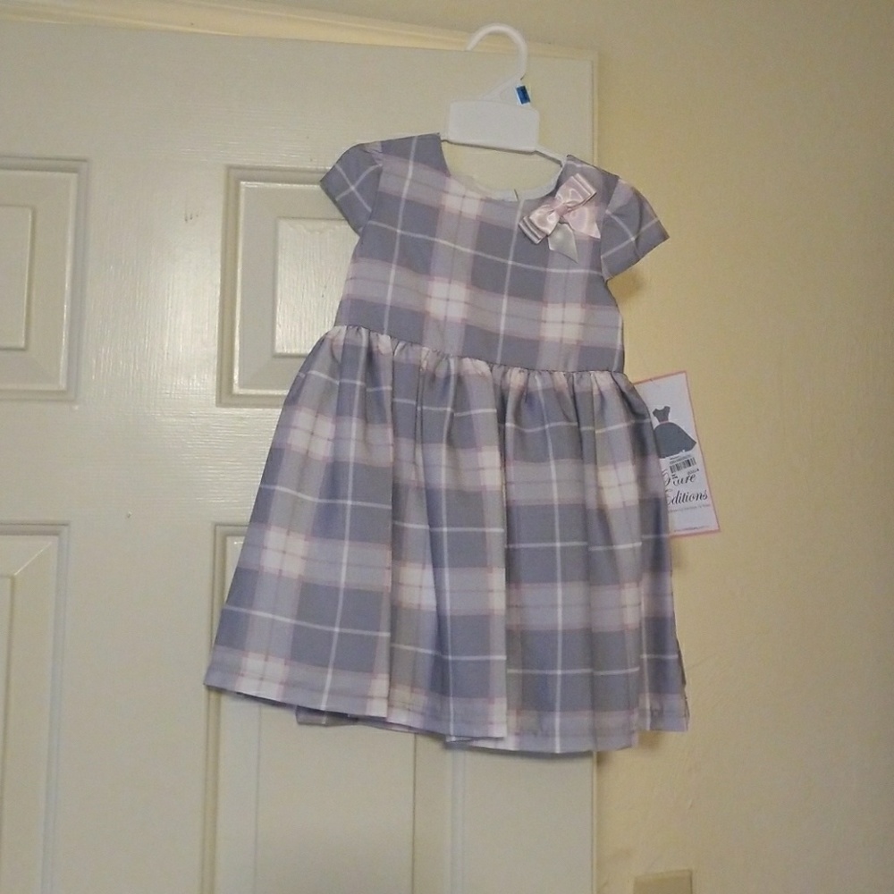 2 piece plaid little girls dress